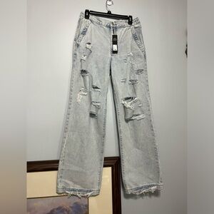Fashion Nova major thrill comfort waistband straight leg light Jean size 11 NWT